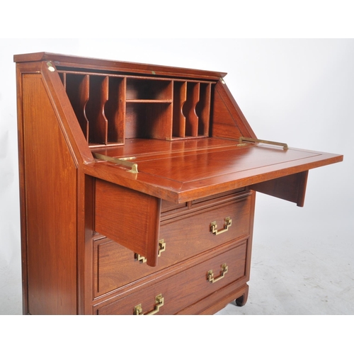 784 - George Zee & Co Ltd - A vintage 20th century Chinese carved hardwood writing bureau desk by George Z... 