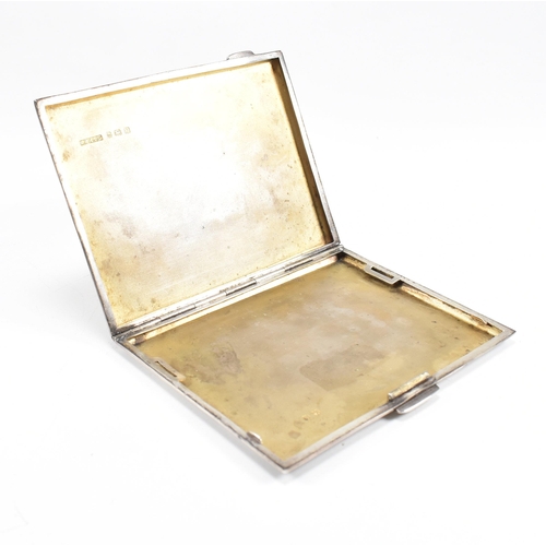 105 - Three cigarette cases. The lot to include a George VI hallmarked silver cigarette case. The case hav... 