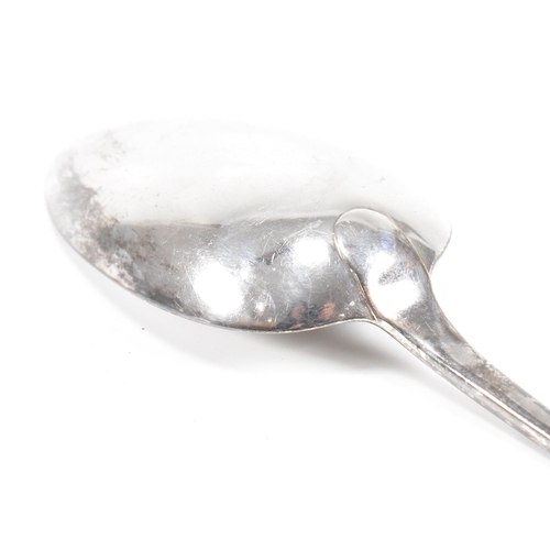 106 - A Victorian hallmarked silver serving spoon. The spoon hallmarked for London, 1862. Makers mark EE J... 