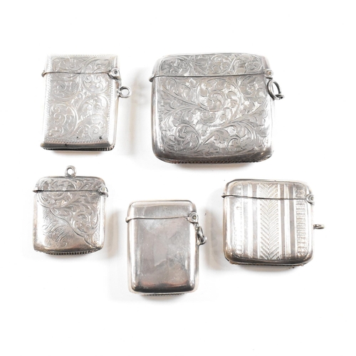 109 - A collection of hallmarked early 20th century hallmarked silver vesta cases. The cases to include va... 