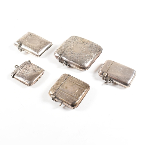 109 - A collection of hallmarked early 20th century hallmarked silver vesta cases. The cases to include va... 