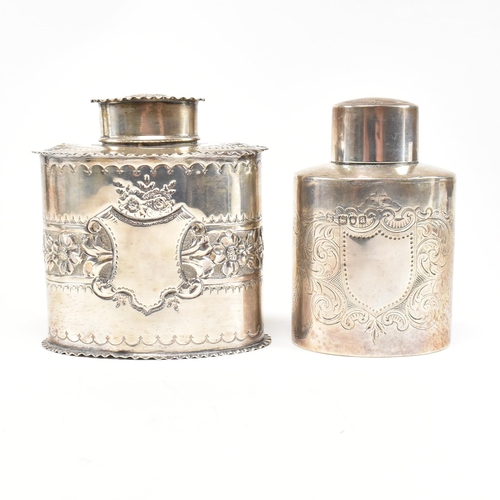 117 - Two Victorian hallmarked silver tea caddies. The lot to include a tea caddy with foliate and scrolle... 