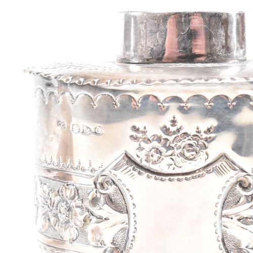 117 - Two Victorian hallmarked silver tea caddies. The lot to include a tea caddy with foliate and scrolle... 