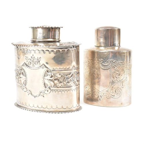 117 - Two Victorian hallmarked silver tea caddies. The lot to include a tea caddy with foliate and scrolle... 