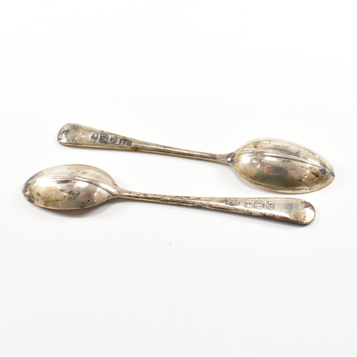 132 - A 1970's set of eight 'British Hall Marks' Hallmarked Silver Spoons. The spoons having a rats tail d... 