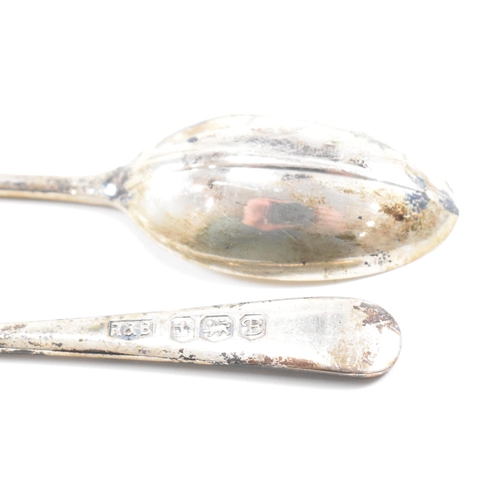 132 - A 1970's set of eight 'British Hall Marks' Hallmarked Silver Spoons. The spoons having a rats tail d... 