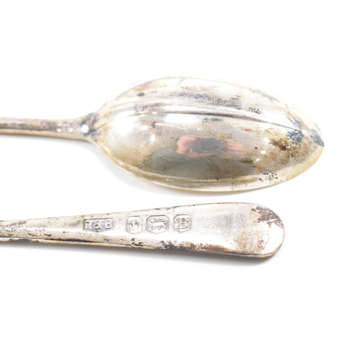 132 - A 1970's set of eight 'British Hall Marks' Hallmarked Silver Spoons. The spoons having a rats tail d... 