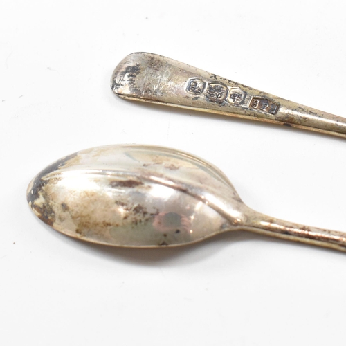 132 - A 1970's set of eight 'British Hall Marks' Hallmarked Silver Spoons. The spoons having a rats tail d... 