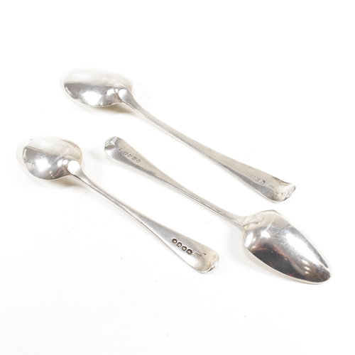 145 - One late 18th century and two early 19th century hallmarked silver spoons. The lot consisting of one... 