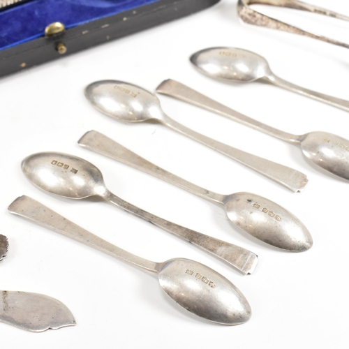 150 - A collection of hallmarked silver 925 and white metal items.ÿThe lot to include a cased pair of 1920... 