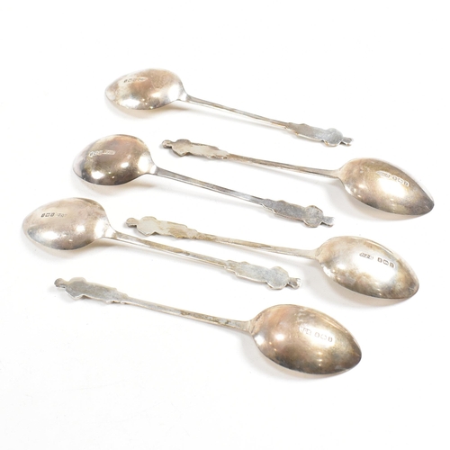 158 - An early 20th century cased set of Apostle spoons and late 19th century cased set of souvenir spoons... 