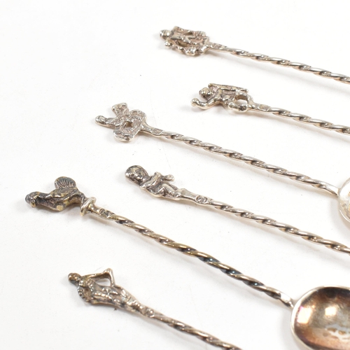 158 - An early 20th century cased set of Apostle spoons and late 19th century cased set of souvenir spoons... 