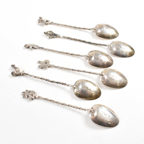 158 - An early 20th century cased set of Apostle spoons and late 19th century cased set of souvenir spoons... 