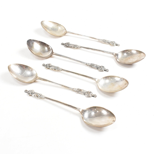 158 - An early 20th century cased set of Apostle spoons and late 19th century cased set of souvenir spoons... 