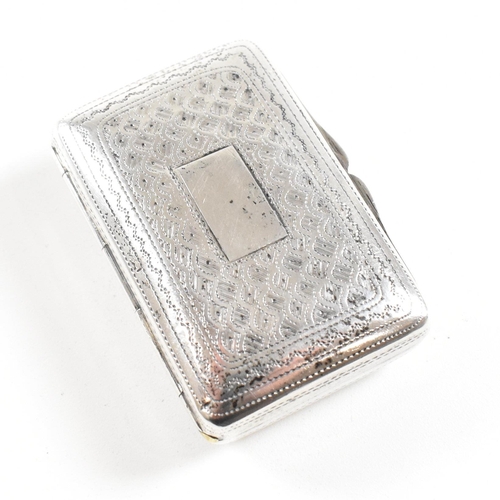 164 - A George IV hallmarked silver snuff box. The Georgian snuff box having a bright cut decorated outer ... 