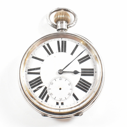 171 - A Victorian hallmarked silver Goliath pocket watch. The watch having a Roman numeral dial face with ... 