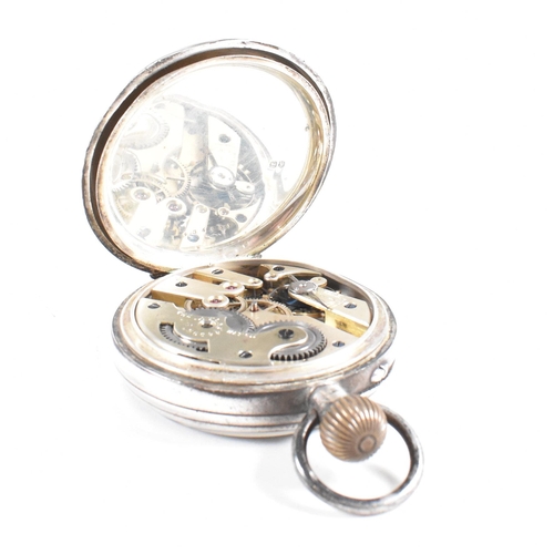 171 - A Victorian hallmarked silver Goliath pocket watch. The watch having a Roman numeral dial face with ... 