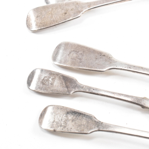 183 - A collection of Victorian hallmarked silver spoons. The spoons to include hallmarked ladle spoon 18c... 