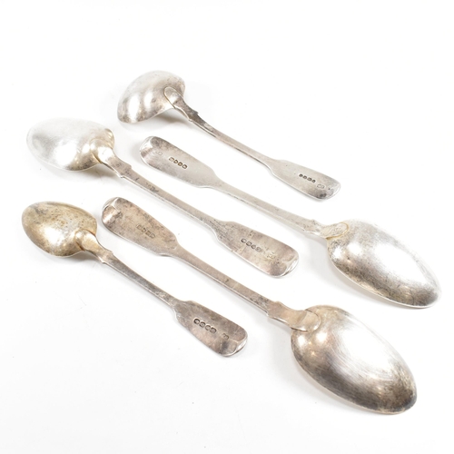 183 - A collection of Victorian hallmarked silver spoons. The spoons to include hallmarked ladle spoon 18c... 