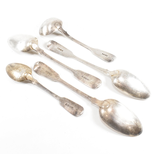 183 - A collection of Victorian hallmarked silver spoons. The spoons to include hallmarked ladle spoon 18c... 