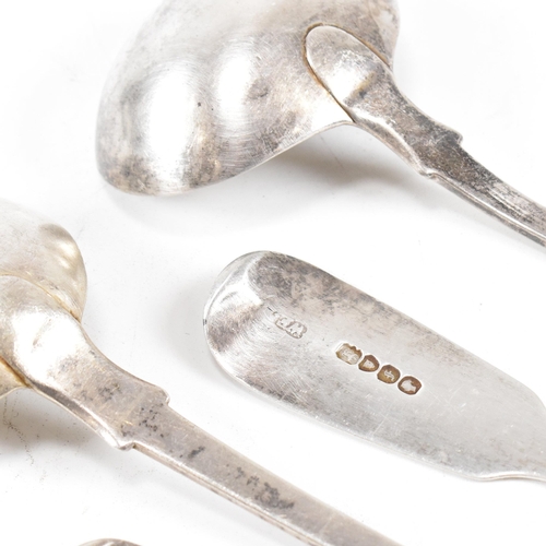 183 - A collection of Victorian hallmarked silver spoons. The spoons to include hallmarked ladle spoon 18c... 