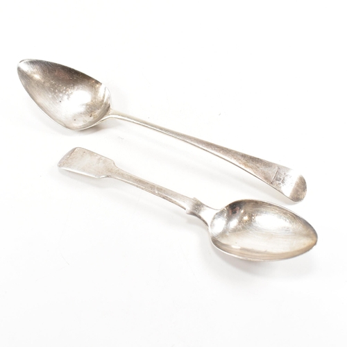 184 - Two hallmarked Georgian silver spoons. A George III spoon hallmarked for Londonÿ11 Oct 1804 - 28 May... 