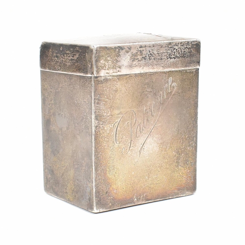 195 - An early 20th Century hallmarked silver wood lined card box. TheÿGeorge V playing card box inscribed... 