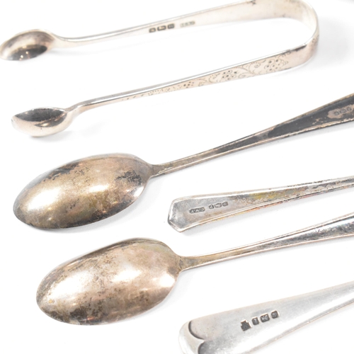 32 - A collection of hallmarked silver items. The lot to include a George VI table spoon, hallmarked for ... 