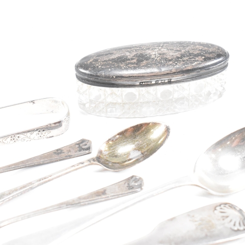 32 - A collection of hallmarked silver items. The lot to include a George VI table spoon, hallmarked for ... 