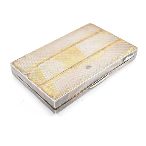 35 - An Art Deco hallmarked silver and guilloche enamel compact and cigarette case.ÿ The lot to include a... 