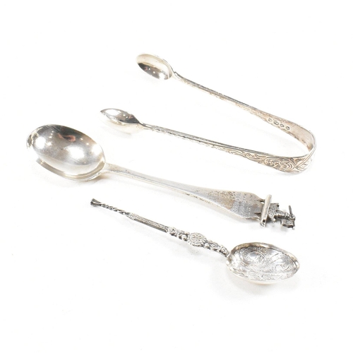 38 - A Victorian cased silver plate serving set and hallmarked silver flatware. The lot to include a Vict... 