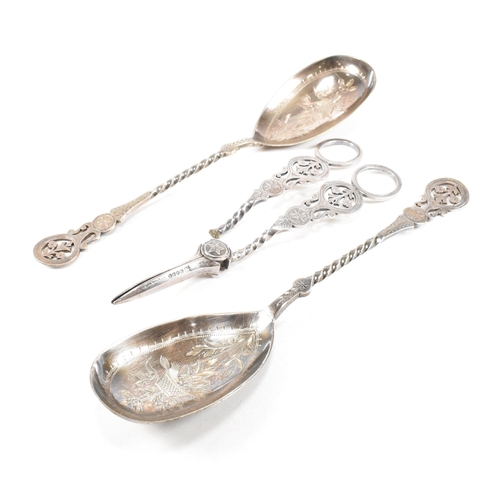 38 - A Victorian cased silver plate serving set and hallmarked silver flatware. The lot to include a Vict... 