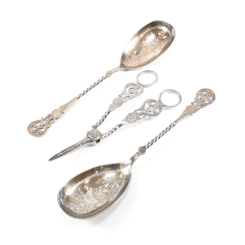 38 - A Victorian cased silver plate serving set and hallmarked silver flatware. The lot to include a Vict... 