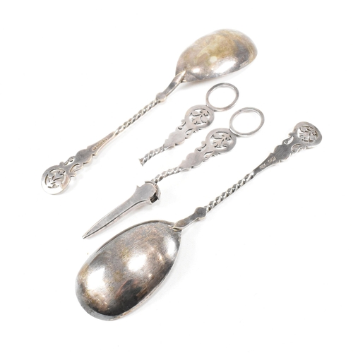 38 - A Victorian cased silver plate serving set and hallmarked silver flatware. The lot to include a Vict... 