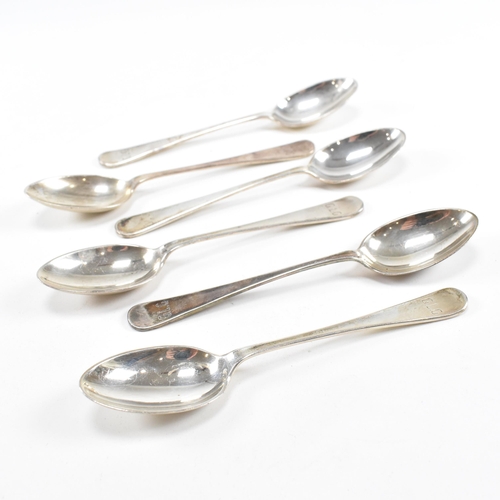 63 - Two sets of six hallmarked silver tea spoons with one Georgian set and a Victorian Set. The Victoria... 