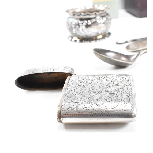 80 - A collection of hallmarked silver items. The lot to include an Edward VII cased napkin ring of octag... 