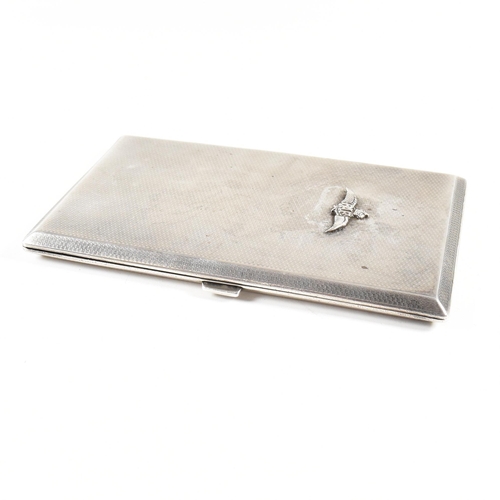 83 - A silver hallmarked RAF crested cigarette case. Engine turned with RAF crest to centre. Hallmarked f... 