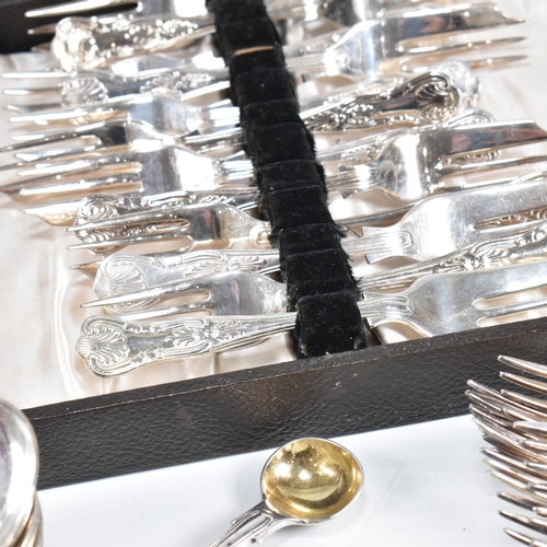 88 - A large collection of silver plated flatware. The lot to include a include a set of six silver plate... 