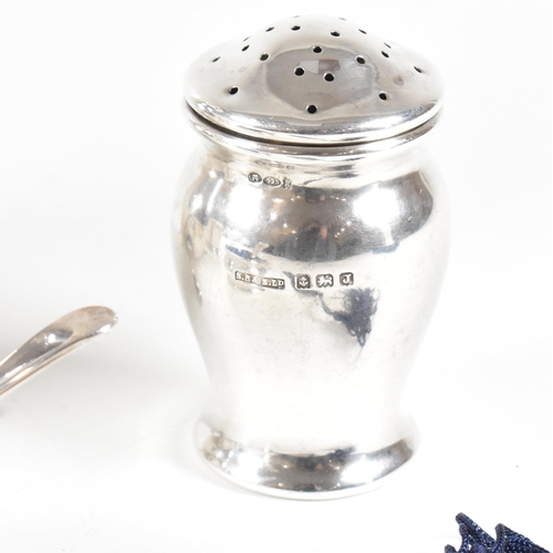 95 - A collection of hallmarked silver items. The lot to include a Victorian cream jug, salts with fitted... 