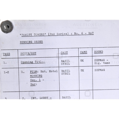 110 - Fawlty Towers (BBC Sitcom 1975-1979) - an original production used Rehearsal Script for the Series 2... 