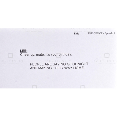 142 - The Office (BBC Sitcom 2001-2003) - an original production used script for the ground-breaking Ricky... 