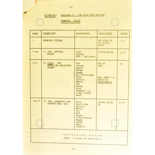 162 - Hi De Hi (BBC Sitcom 1980-1988) - an original production used camera script for the Second Series ep... 