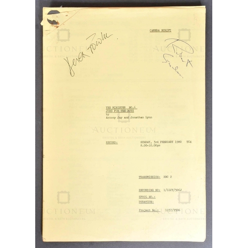 271 - Yes Minister (BBC Sitcom 1980) - an original production used camera script for the episode 'No Jobs ... 