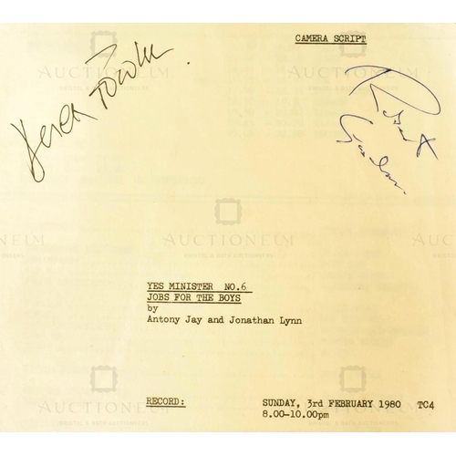 271 - Yes Minister (BBC Sitcom 1980) - an original production used camera script for the episode 'No Jobs ... 