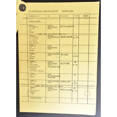 271 - Yes Minister (BBC Sitcom 1980) - an original production used camera script for the episode 'No Jobs ... 