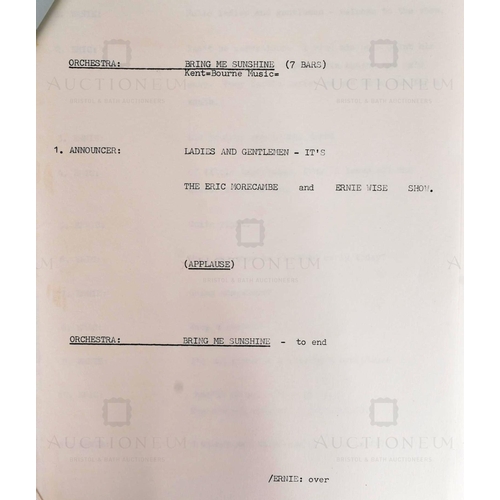 82 - The Eric Morecambe And Ernie Wise Show (BBC Radio Programme) - an original production script for 'Pr... 