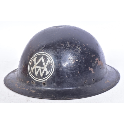 104 - A WWII Second World War British Home Front Brodie helmet. Painted to the inside rim Allen West Brigh... 