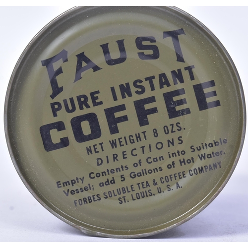 113 - A WWII Second World War US United States Army instant coffee can. Dated 1944 to base. Unopened. Meas... 