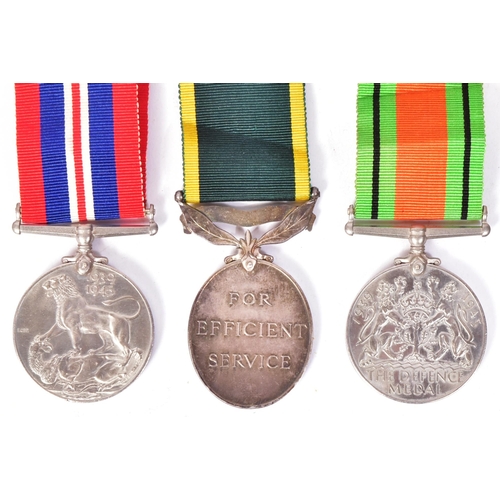 117 - A WWII Second World War medal group awarded to one 909270 Staff Sjt B. E Crofts of the R.E.M.E Royal... 