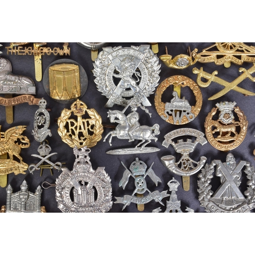 12 - Military Cap Badges - a large collection of assorted period WWI First and WWII Second World War mili... 